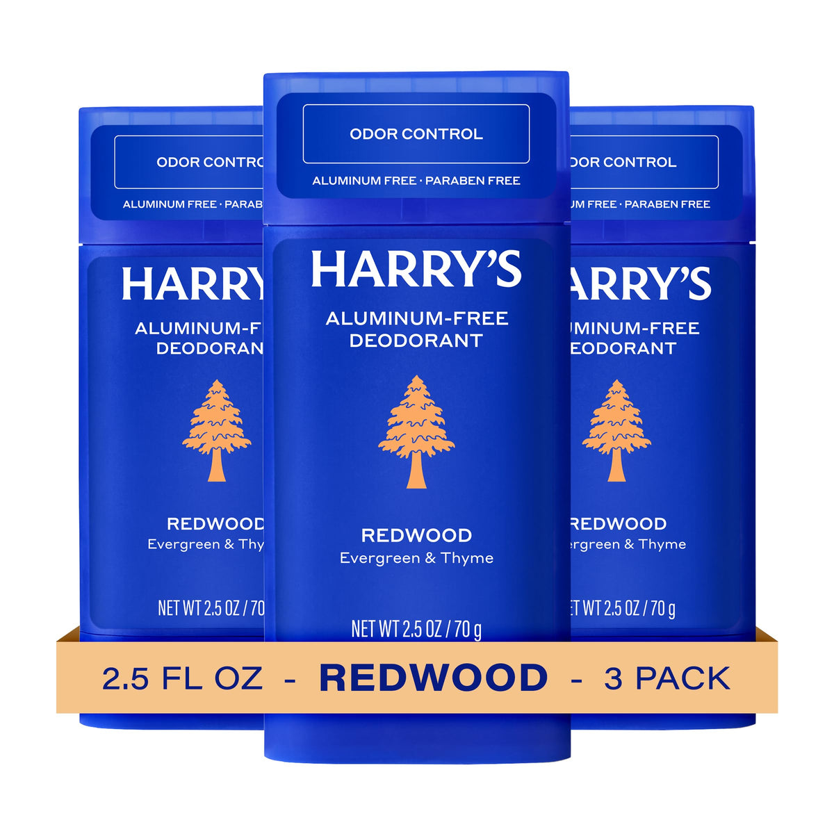 Harry's Aluminum Free Deodorant for Men 3-Pack with Redwood scent