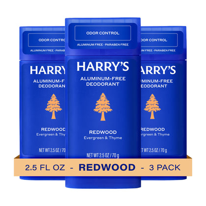 Harry's Aluminum Free Deodorant for Men 3-Pack with Redwood scent