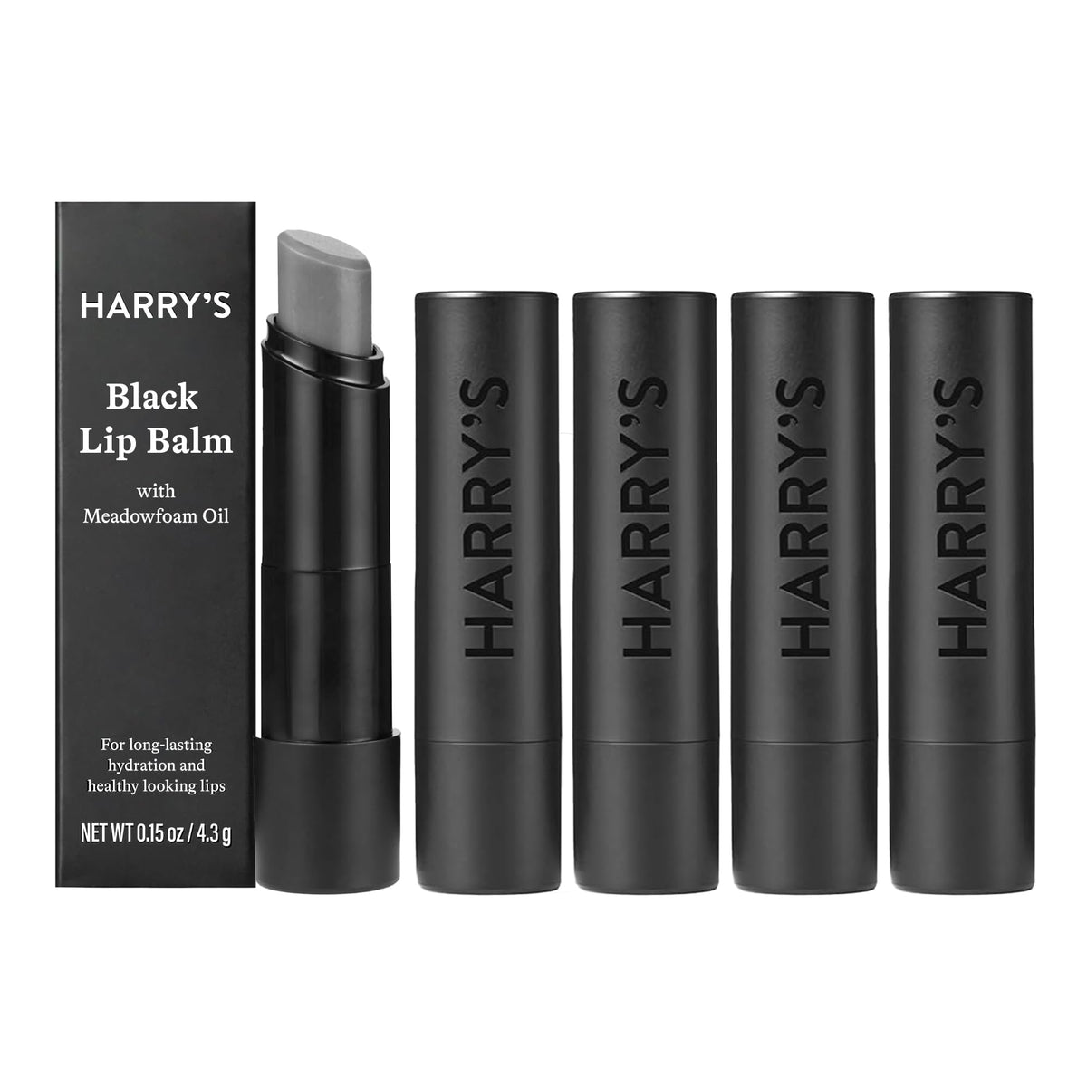 Harry's Black Lip Balm for Men 5 pack front view