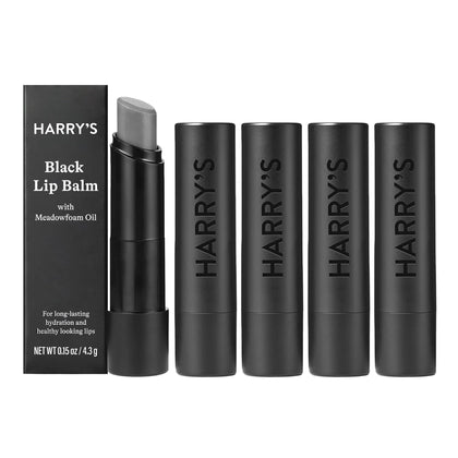 Harry's Black Lip Balm for Men 5 pack front view