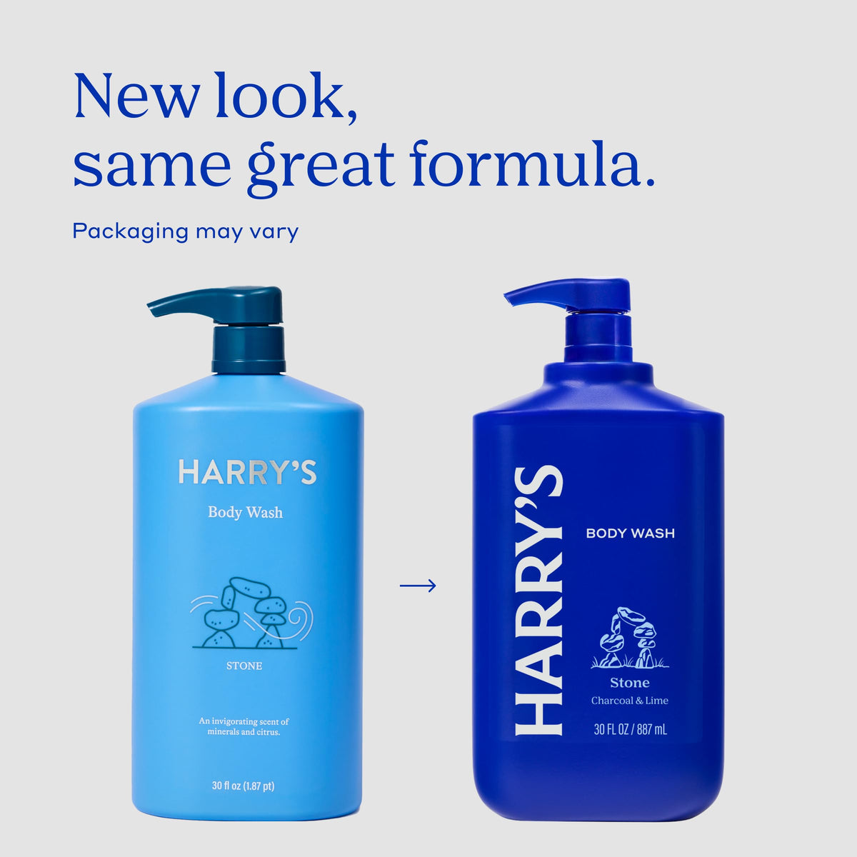 Harry's Body Wash Stone bottle side view