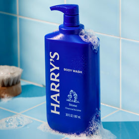 Harry's Body Wash Stone with charcoal and lime notes