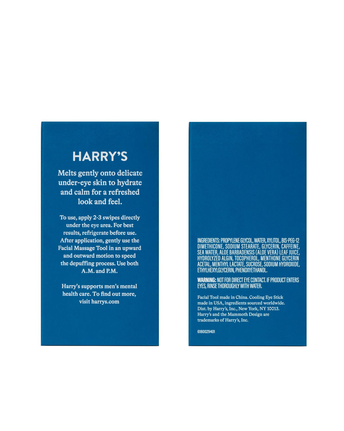 Harry's Cooling Eye Stick and Gua Sha tool side by side