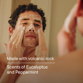 Harry's Exfoliating Face Wash 5.1 Fl. Oz in bathroom setting