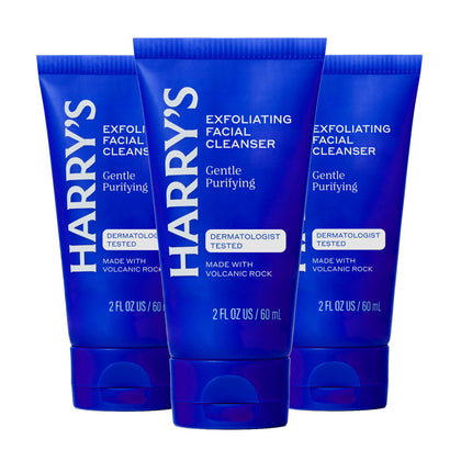 Harry's Exfoliating Face Wash for Men 3 pack front view