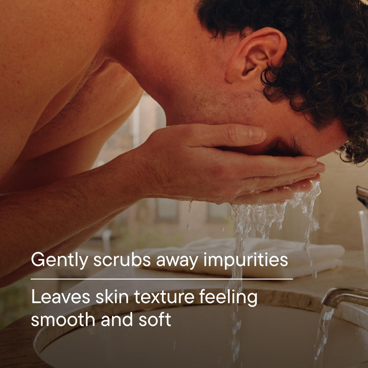 Harry's Exfoliating Face Wash for Men in bathroom setting
