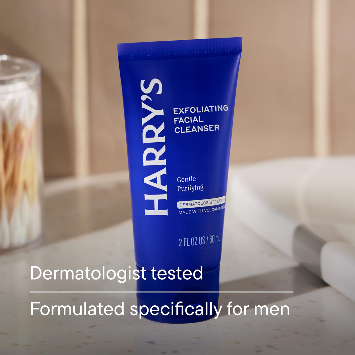 Harry's Exfoliating Face Wash for Men packaging side view