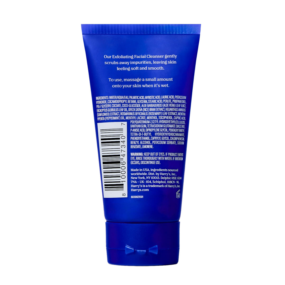 Harry's Exfoliating Face Wash for Men with eucalyptus and peppermint oils