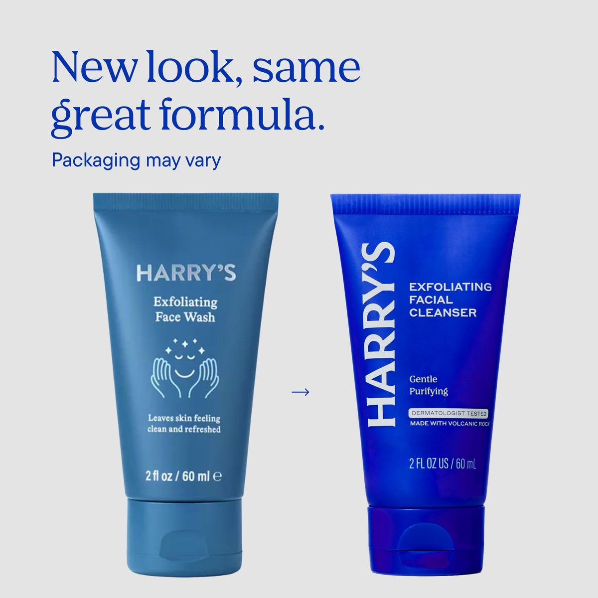 Harry's Exfoliating Face Wash showing volcanic rock exfoliant