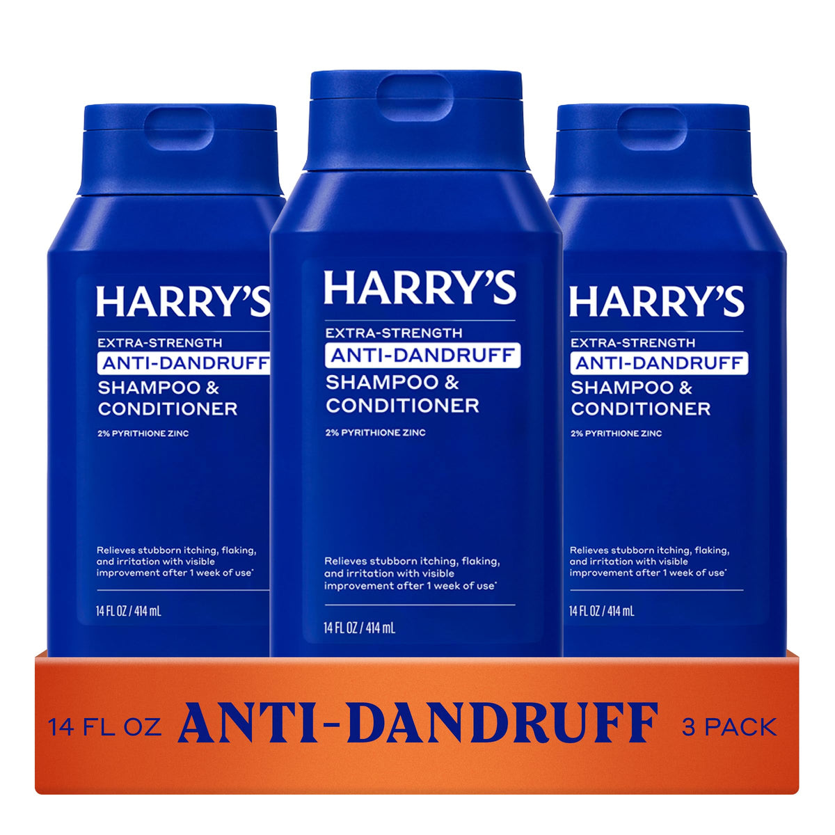 Harry's Extra-Strength Anti-Dandruff 2 in 1 Shampoo and Conditioner 14 fl oz front view