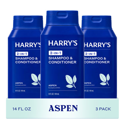 Harry's Men's 2 in 1 Shampoo and Conditioner Aspen Scent 14 fl oz front view