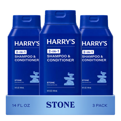 Harry's Men's 2 in 1 Shampoo and Conditioner Stone Scent front view