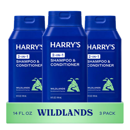 Harry's Men's 2 in 1 Shampoo and Conditioner Wildlands Scent front view