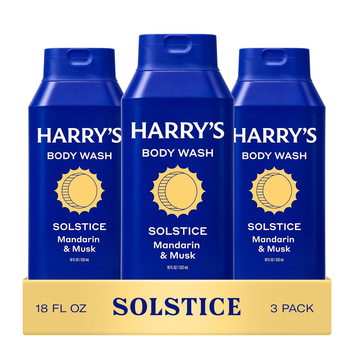 Harry's Men's Body Wash Solstice Scent 3 Pack front view
