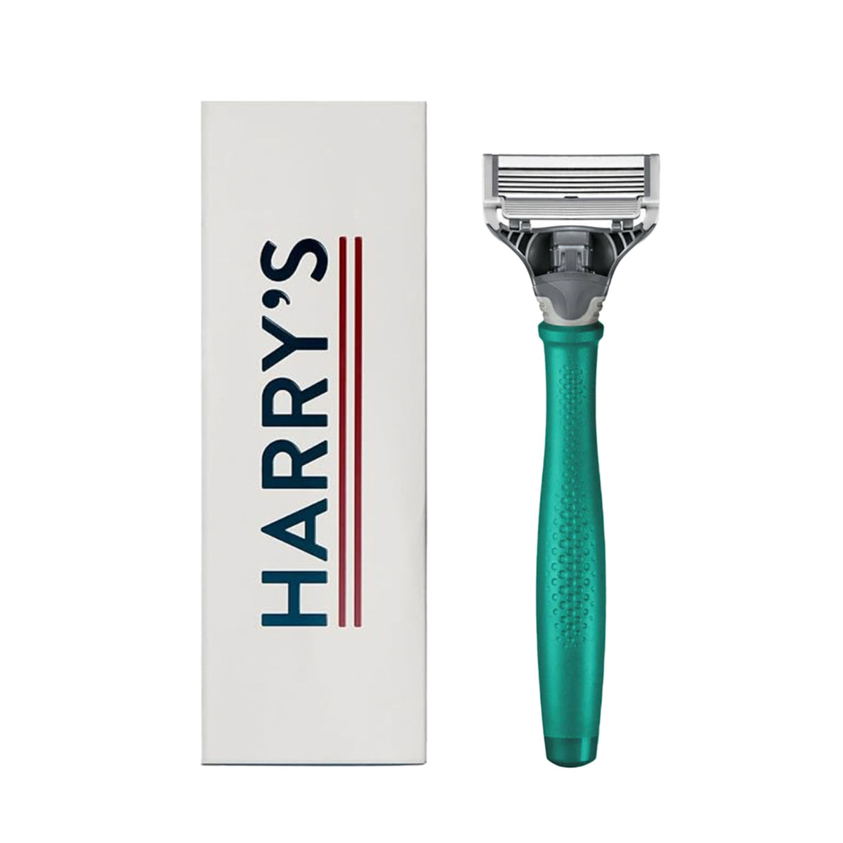 Harry's Original Razor for Men - Tropical Green handle with blade cartridge