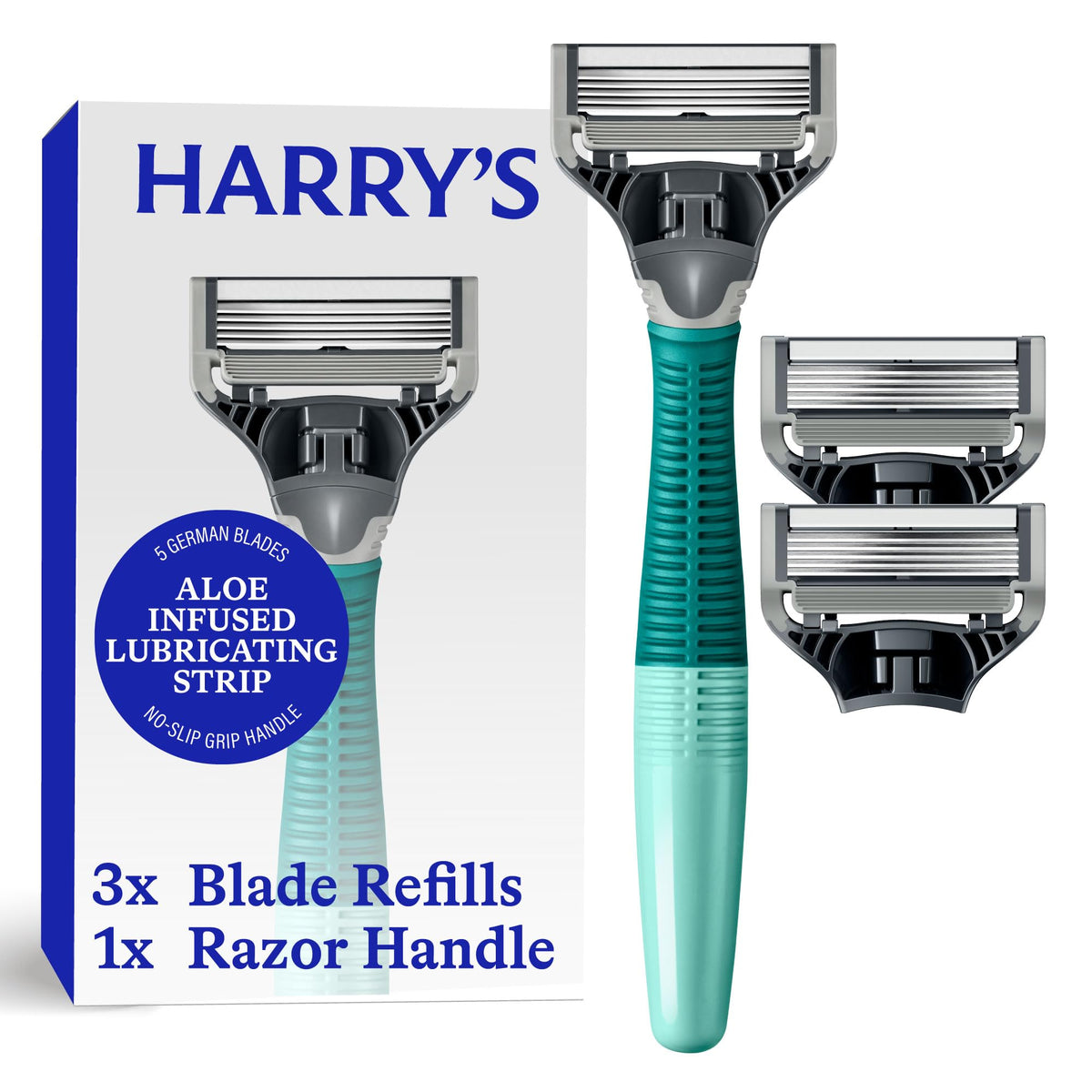 Harry's Original Shaving Kit for Men with razor handle and blade refills