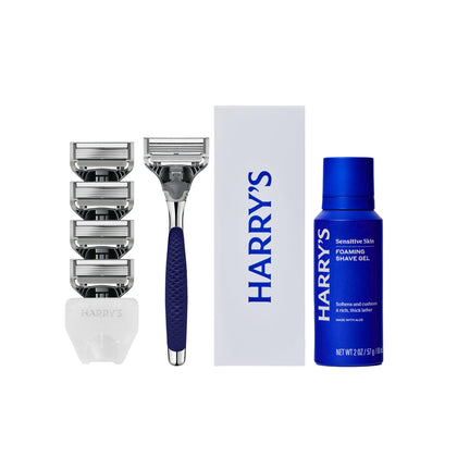Harry's Original Shaving Kit including Winston razor handle and five blade refills