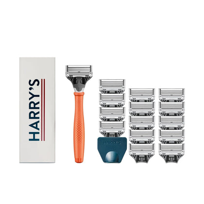 Harry's Original Shaving Kit with Truman razor handle and 15 blade refills
