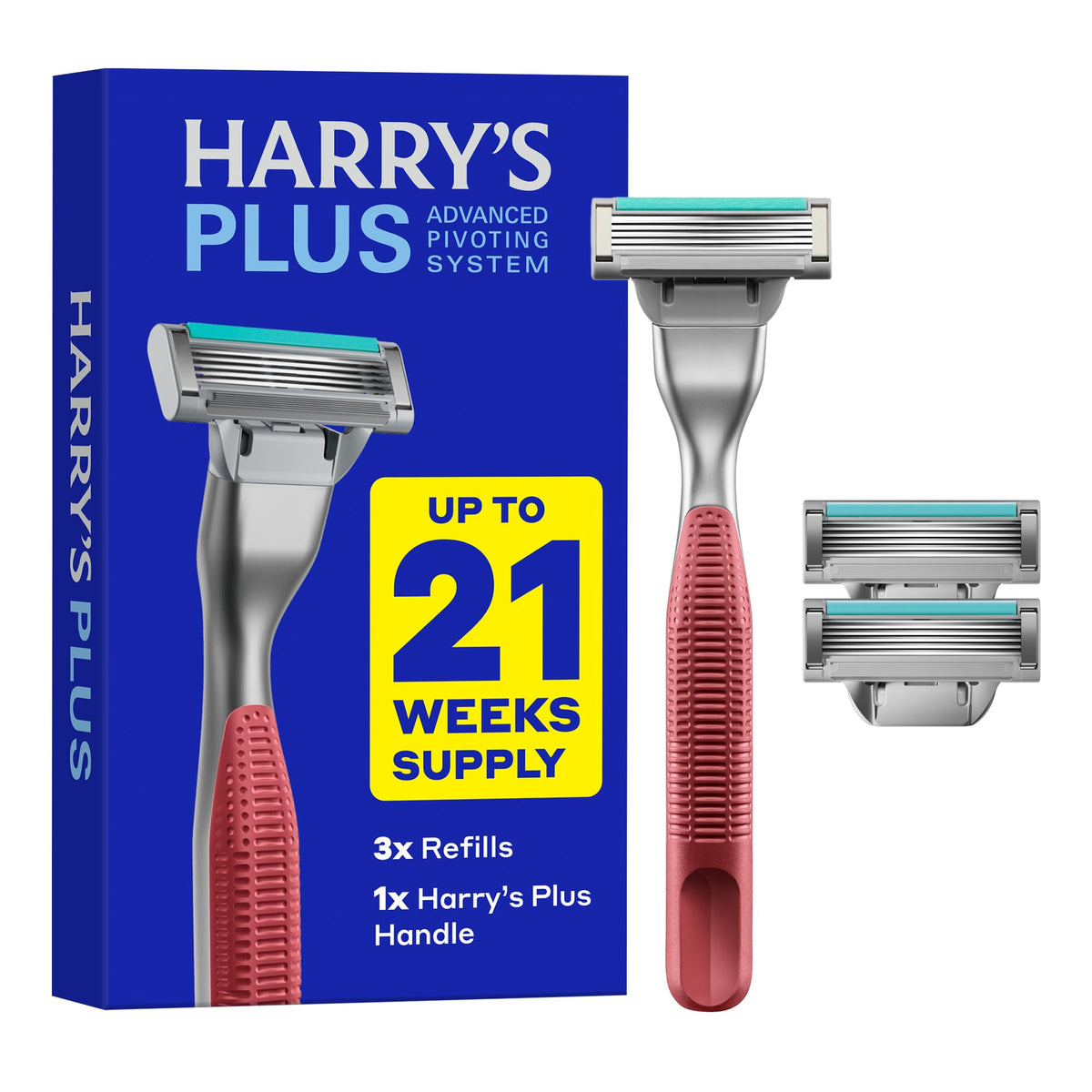 Harry's Plus Razor Shaving Kit with Clay metal handle and cartridges