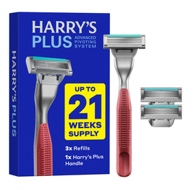 Harry's Plus Razor Shaving Kit with Clay metal handle and cartridges