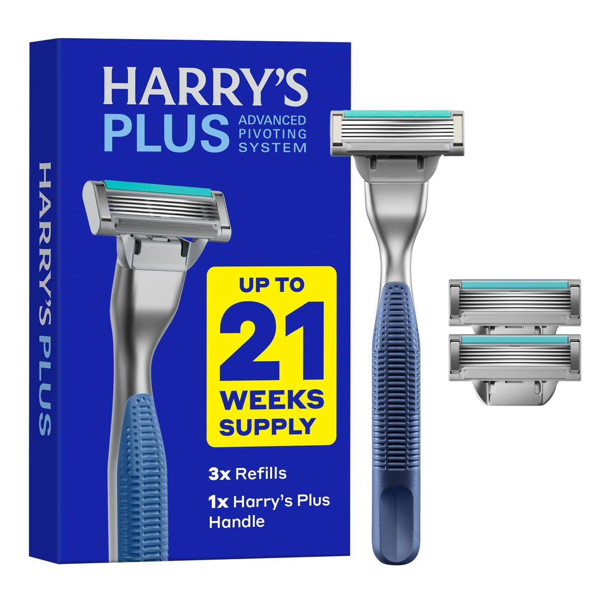 Harry's Plus Razor Shaving Kit with Tide metal handle and cartridges