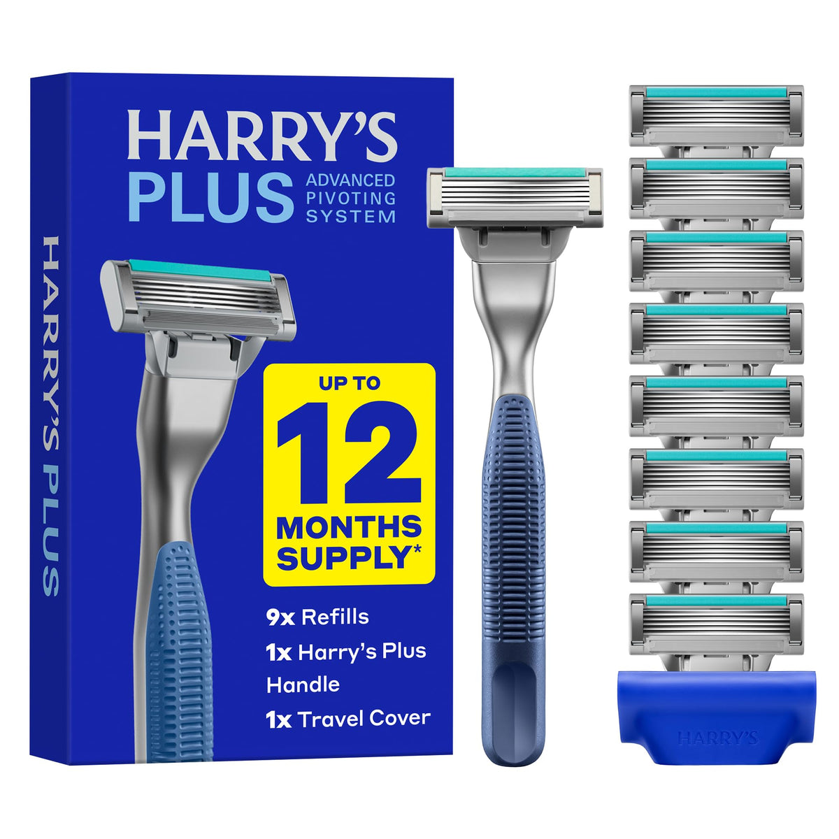 Harry's Plus Razor Value Pack with Tide handle and blade cartridges