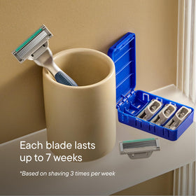 Harry's Plus razor with advanced pivoting system displayed on a white background