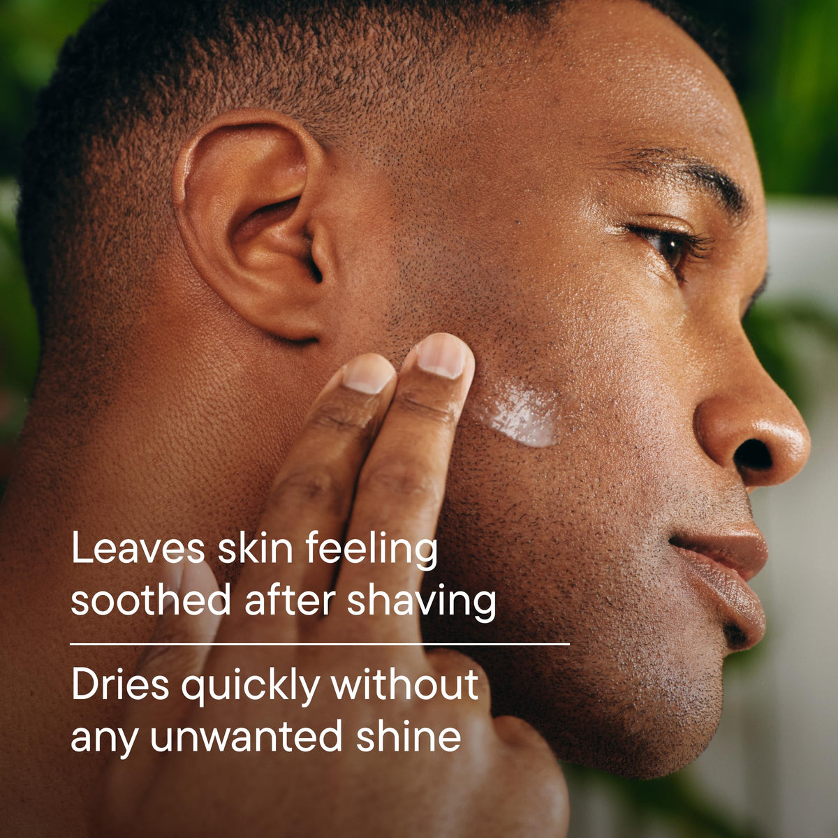 Harry's Post-Shave Balm application on man's face
