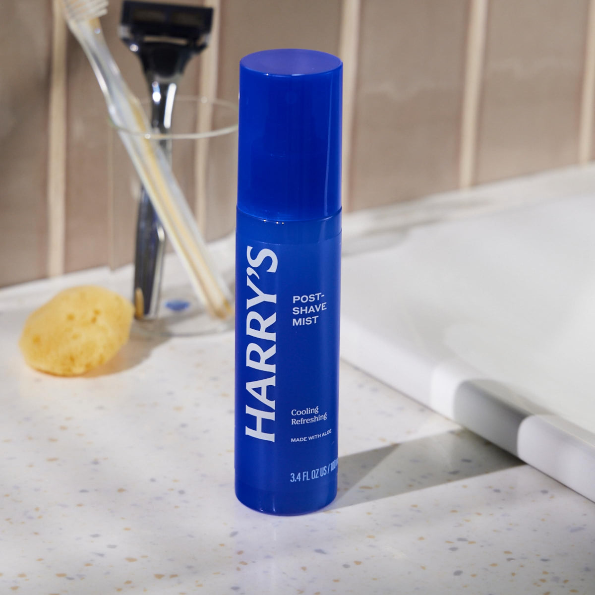 Harry's Post-Shave Mist 3.4 fl oz back view showing ingredients
