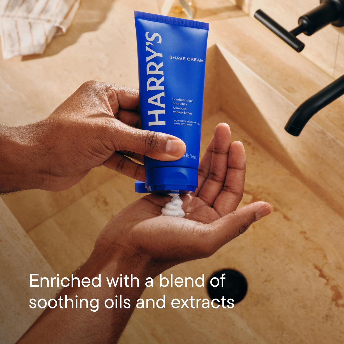 Harry's Shaving Cream application on wet skin
