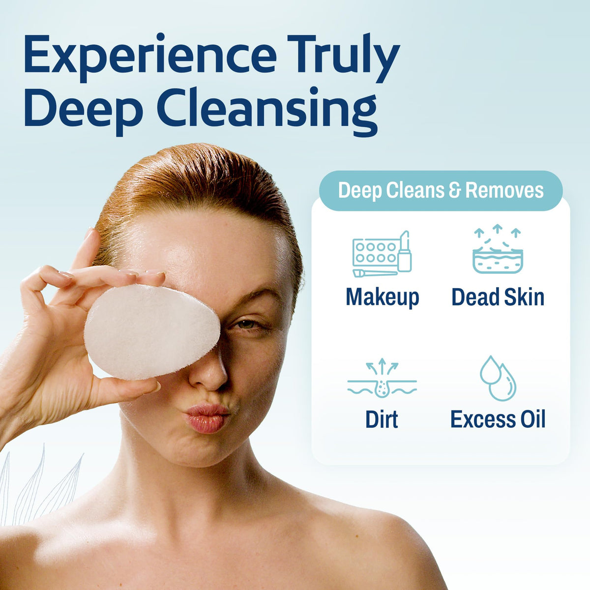 HartFelt facial sponge in use during skincare routine