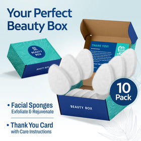 HartFelt sponges displayed with skincare products