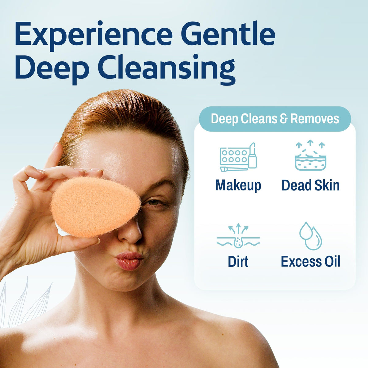 HartFelt Tear Drop Face Scrubber on a bathroom counter