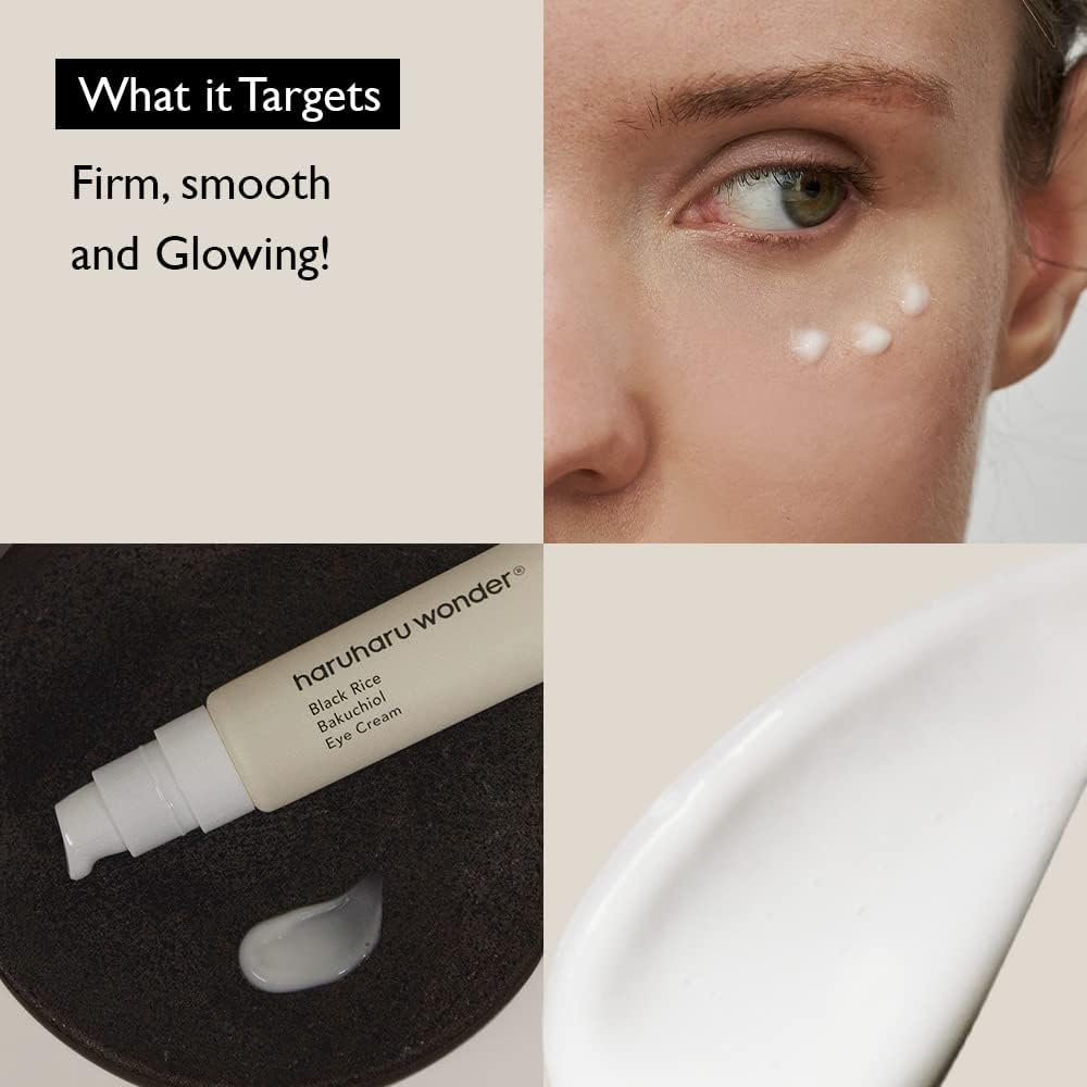 HARUHARU Black Rice Bakuchiol Eye Cream application on skin