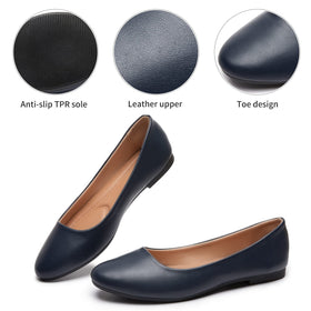 hash bubbie Women's Ballet Flats Navy Blue back view