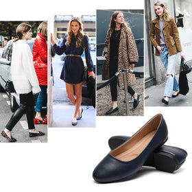 hash bubbie Women's Ballet Flats Navy Blue side view