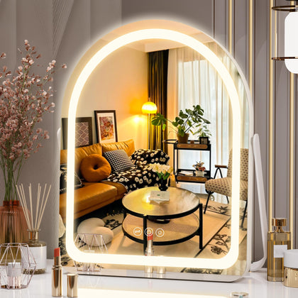 Hasipu 11"×14" Arched LED Makeup Mirror front view