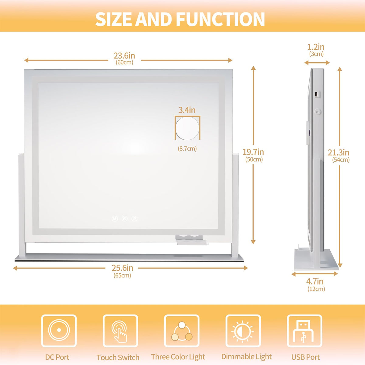 Hasipu Vanity Mirror 360-degree rotation demonstration