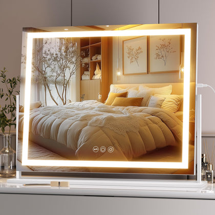 Hasipu Vanity Mirror front view with LED lights