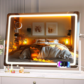 Hasipu Vanity Mirror front view with LED lights