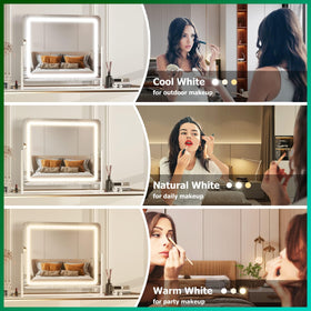 Hasipu Vanity Mirror showing 10X magnification feature