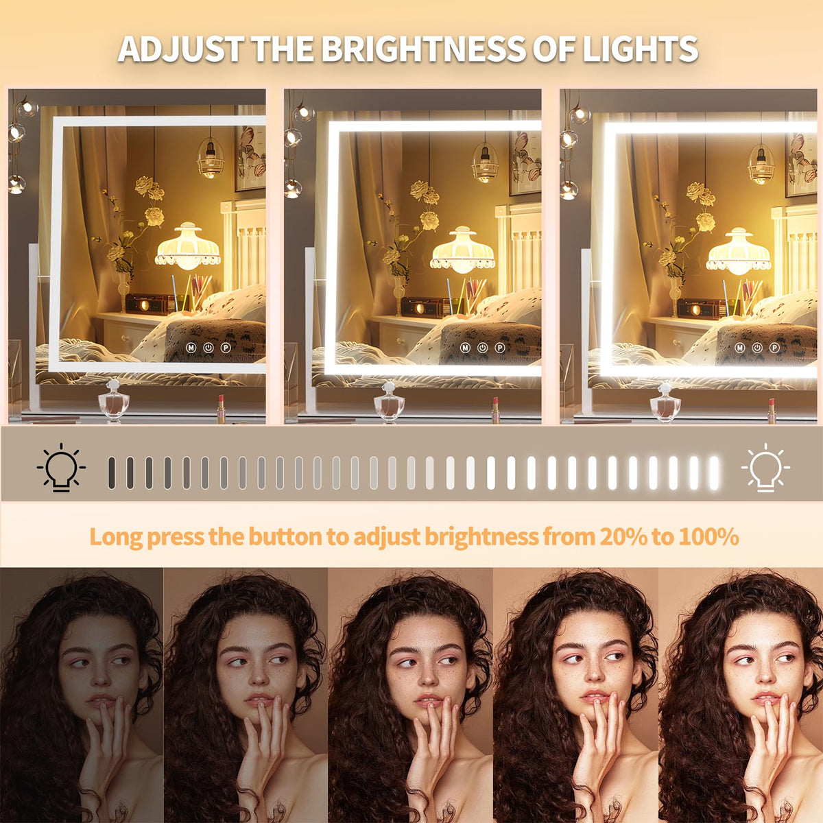 Hasipu Vanity Mirror showing 10X magnification feature