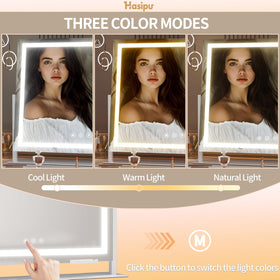 Hasipu Vanity Mirror side view with USB charging port