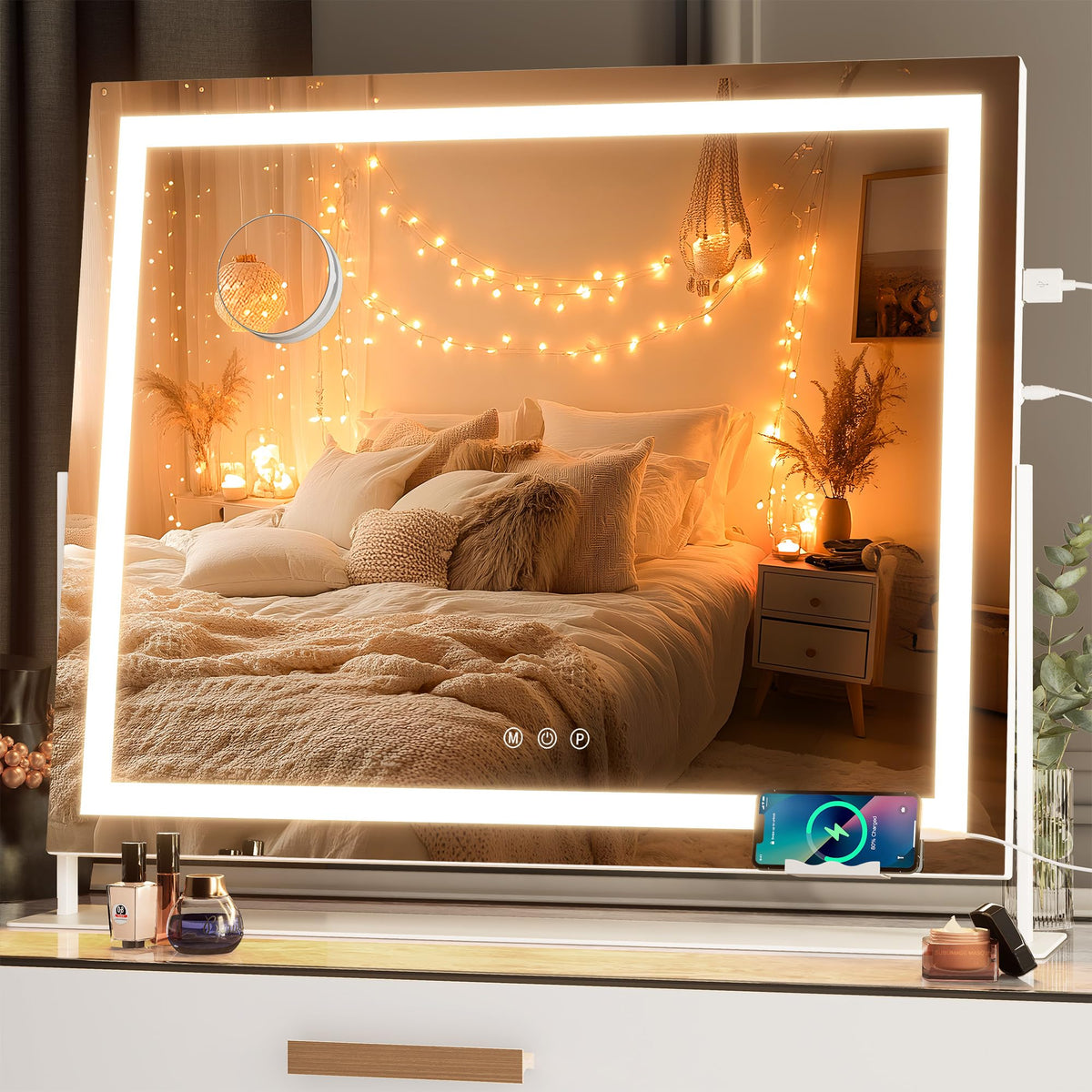 Hasipu Vanity Mirror with lights front view