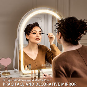 Hasipu Vanity Mirror with lights in a well-lit room