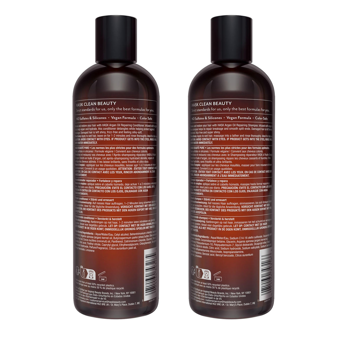 HASK Argan Oil Shampoo and Conditioner Set back view
