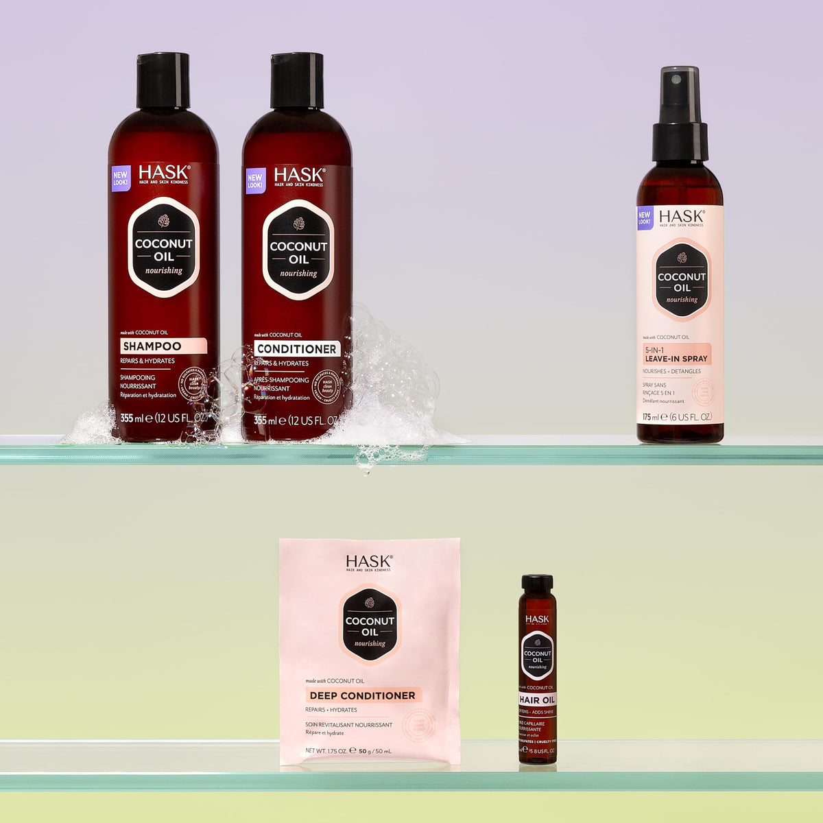 HASK Coconut Conditioner applied to hair
