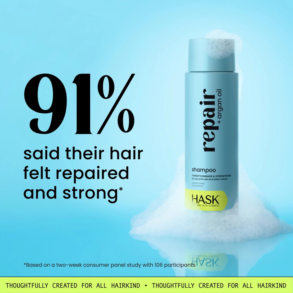 HASK Repair + Argan Oil Conditioner being applied to hair