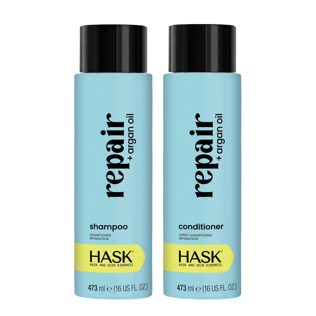 HASK Repair + Argan Oil Shampoo front view 16oz bottle