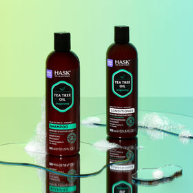 HASK Tea Tree Oil & Rosemary Shampoo and Conditioner set packaging